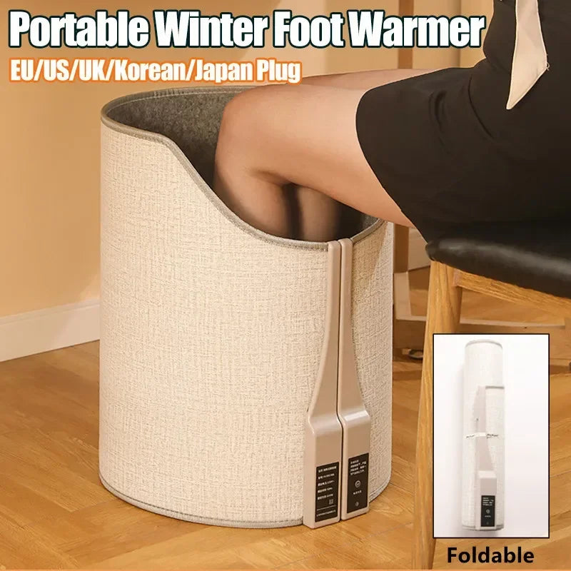 Folding Electric Foot and Leg Warmer with Adjustable Thermostat