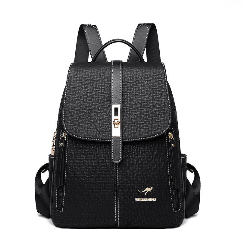 Fashion Backpacks Female High Quality Leather Bagpack for Women Rucksacks Large Capacity School Bag Ladies Travel Bags Mochilas