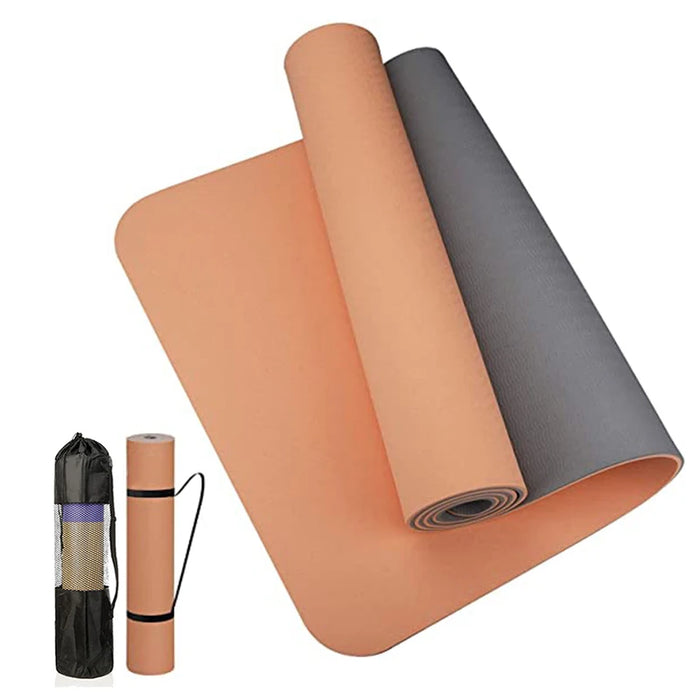 Thick Two-Color Non-Slip TPE Yoga Mat – High-Quality Fitness Mat for Home Use