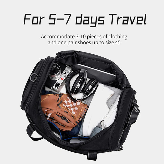 Quality Sports Suitcase Gym Sports Bag with Shoe Compartment, Travel Bag, for Men and Women, Black