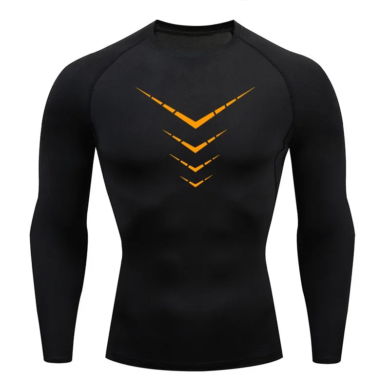 Compression Short Sleeve T-Shirt Men's Running Training Sports Wear Breathable Bodybuilding Top Workout Fitness Clothing