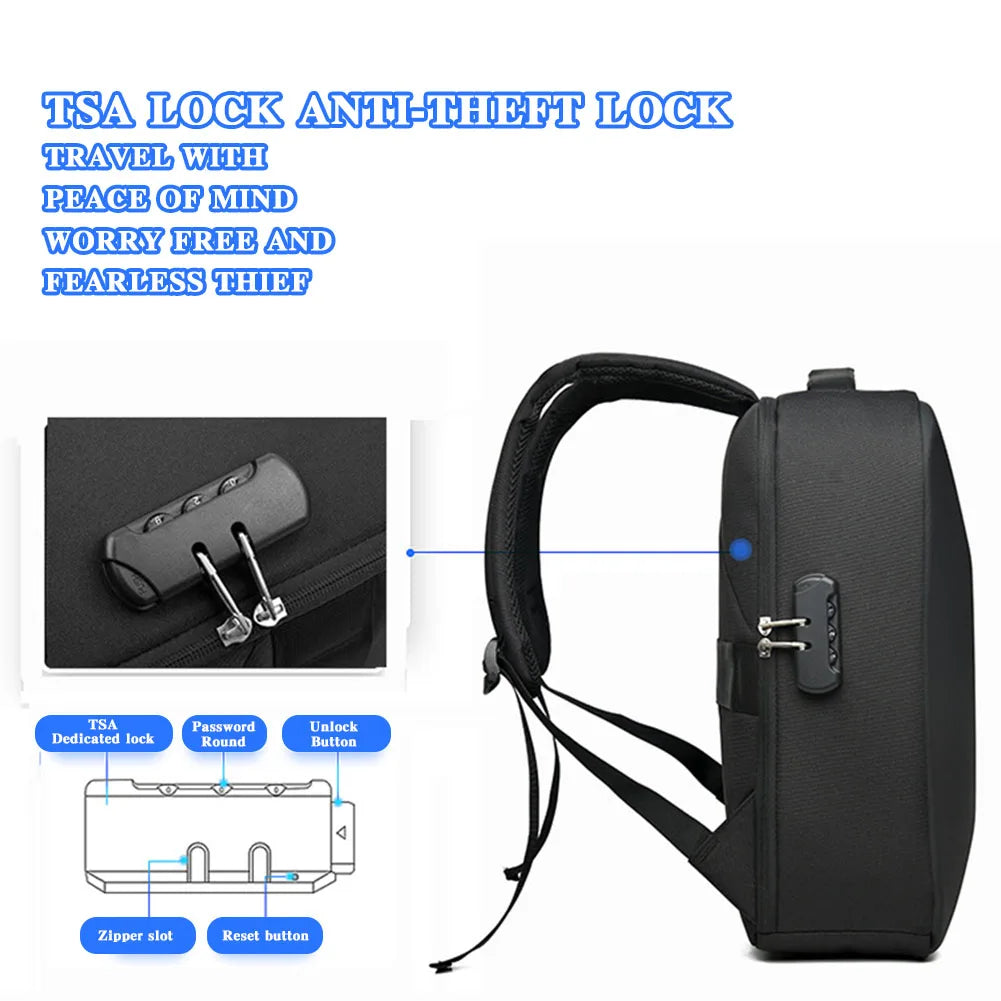 Travel Backpack Men Business Backpack School Bag With USB Charging Port Large Capacity 16inch Laptop Waterproof Fashion Backpack