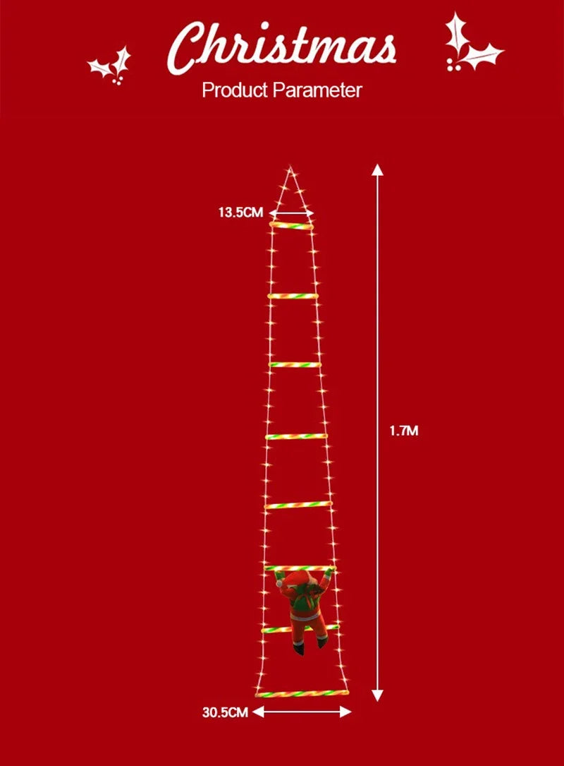 Climbing Santa LED Ladder Christmas Lights