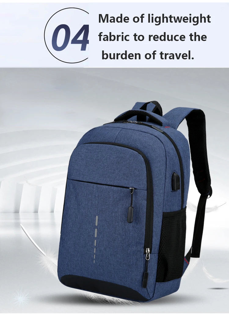 Classic Men Waterproof Backpack USB Charging Casual Travel Backpack Men Large Capacity Travel Laptop Backpack School Bag