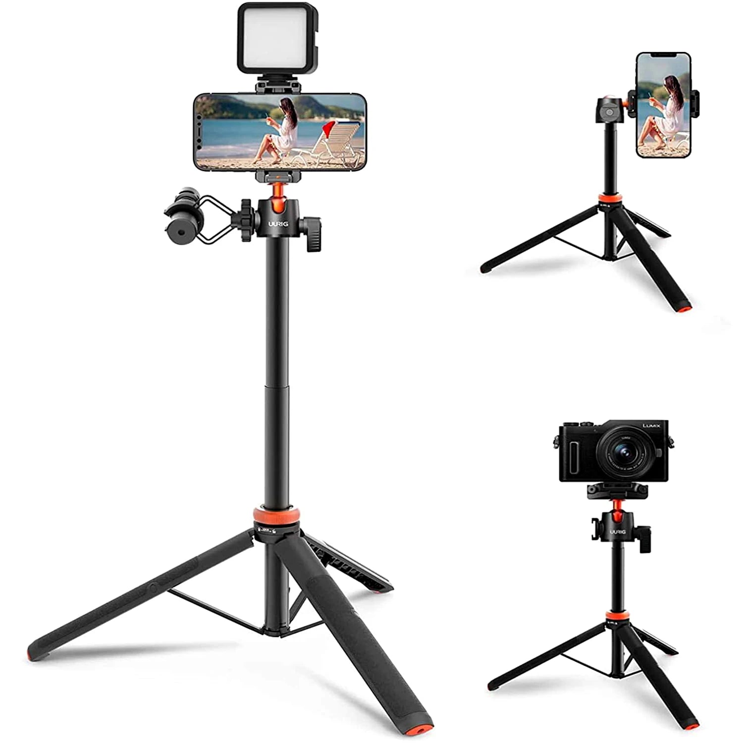 UURIG TP-02 Extendable Selfie Stick Tripod with 360° Ballhead