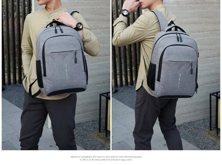 Classic Men Waterproof Backpack USB Charging Casual Travel Backpack Men Large Capacity Travel Laptop Backpack School Bag