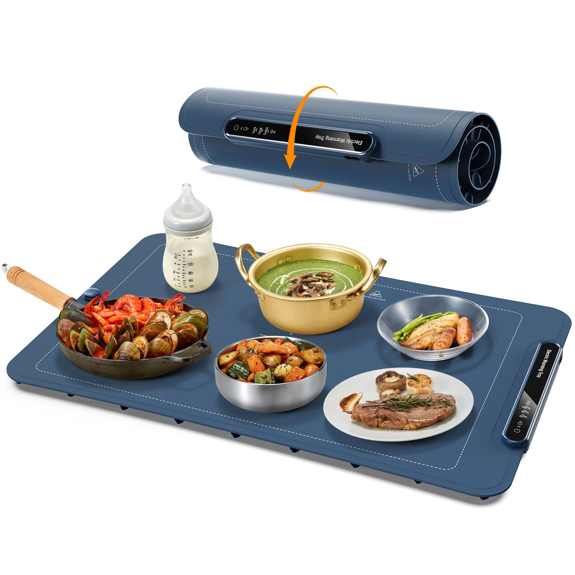 Electric Warming Tray - Portable Food Warming Mat with Temperature Control