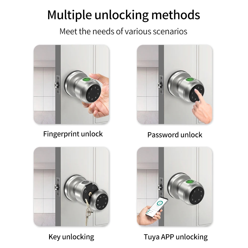 Smart Fingerprint Door Knob with Keypad