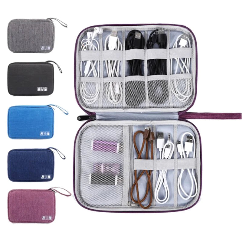 Portable Travel Cable Organizer Bag