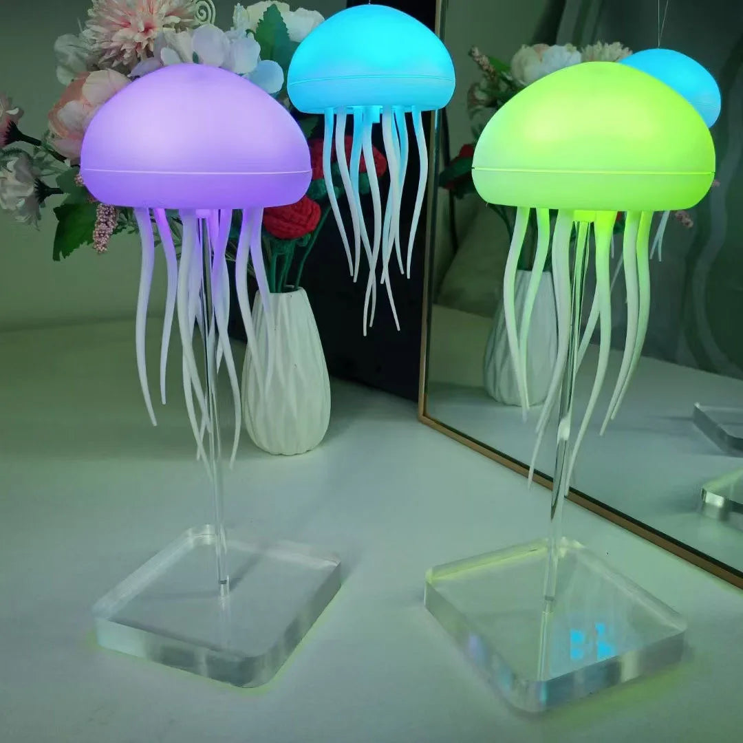 Creative Jellyfish Pendant Light – Voice-Controlled, USB Rechargeable Bedside Lamp