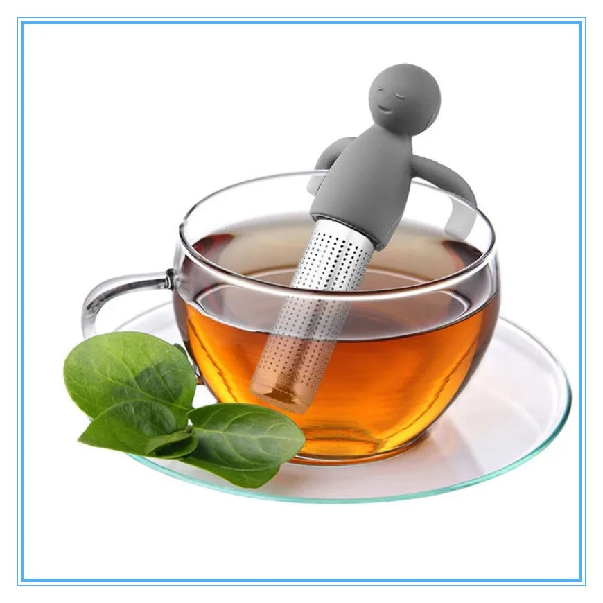 Creative Little Man-Shaped Tea Infuser with Silicone and Stainless Steel