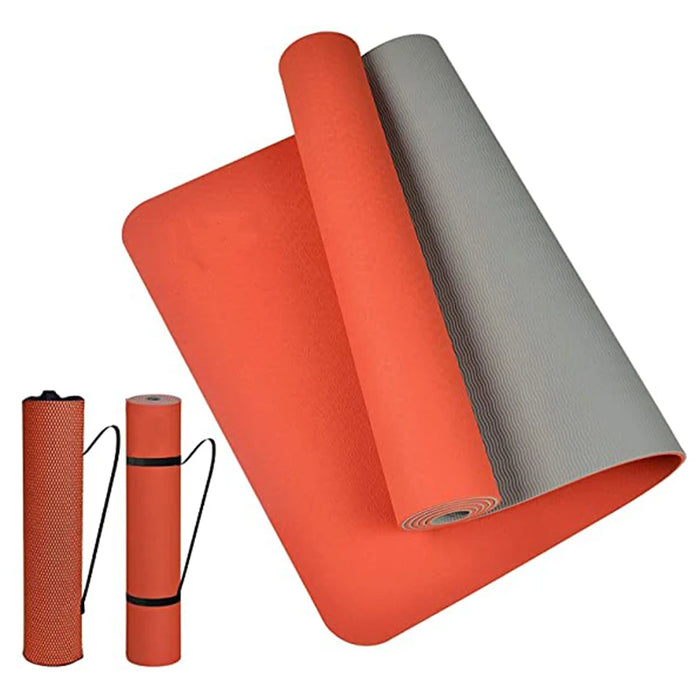 Thick Two-Color Non-Slip TPE Yoga Mat – High-Quality Fitness Mat for Home Use