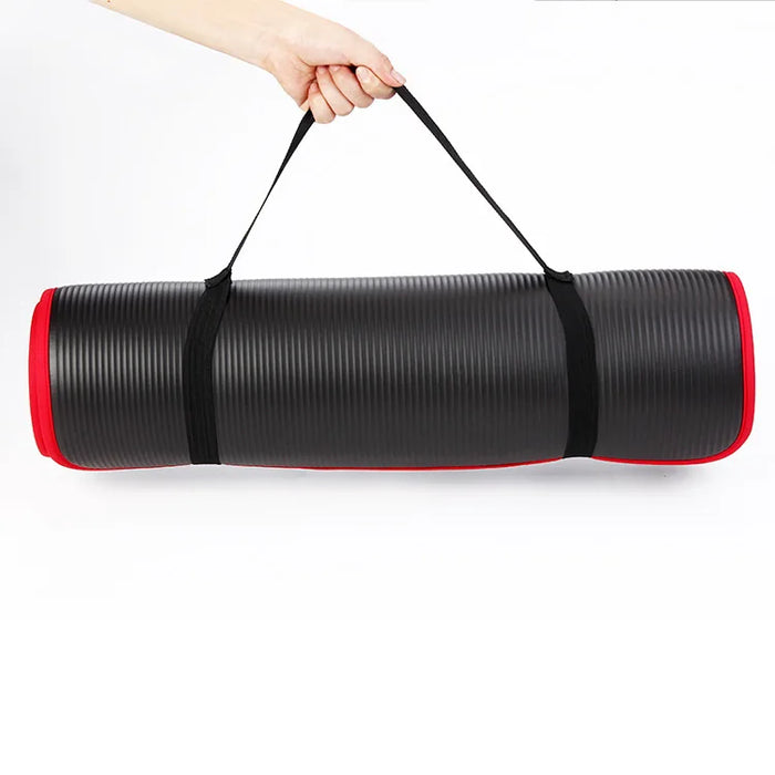 YECOKISO 10MM Extra Thick Non-Slip Yoga Mat – Exercise and Pilates Fitness Mat with Bandage