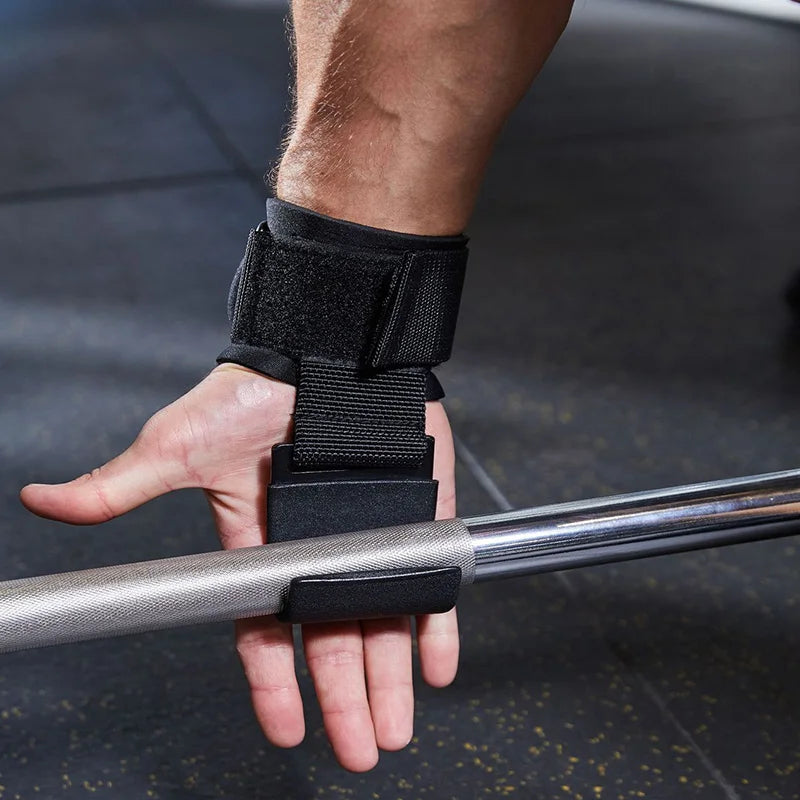 Heavy-Duty Weightlifting Hooks with Wrist Straps