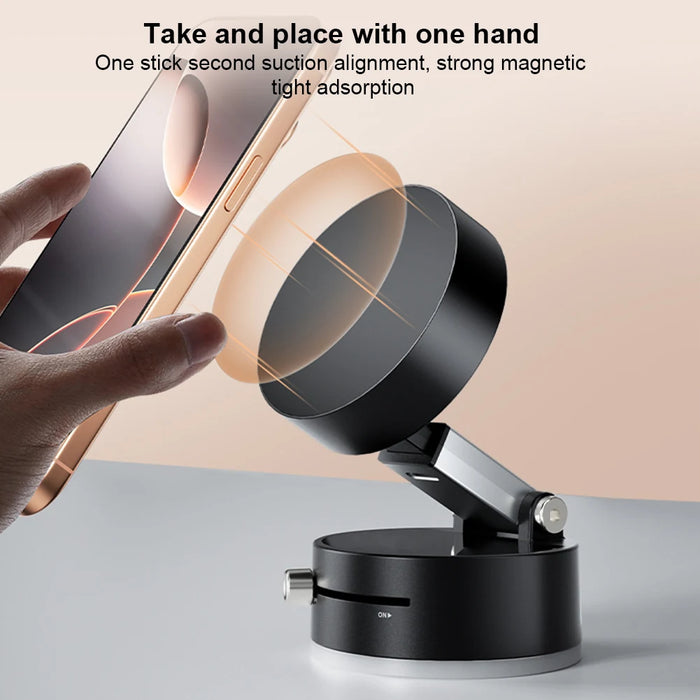 Foldable Magnetic Phone Holder with Suction Cup for iPhone and Android Devices