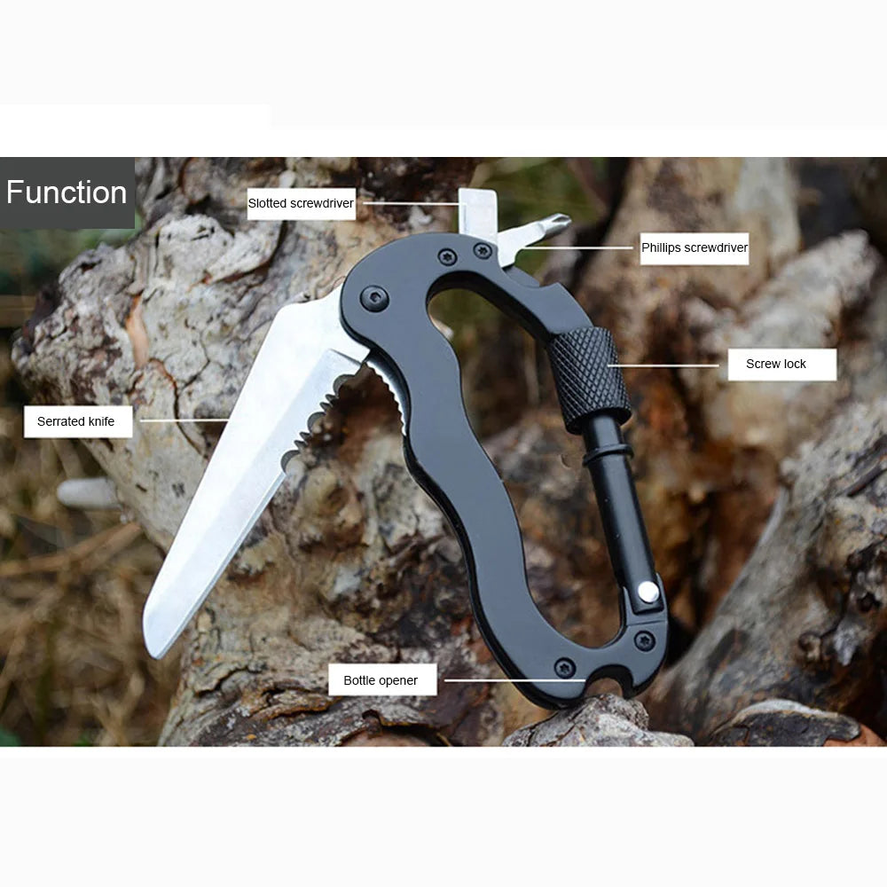 Multifunction Stainless Steel Mini Knife Keychain - Folding Pocket Tool