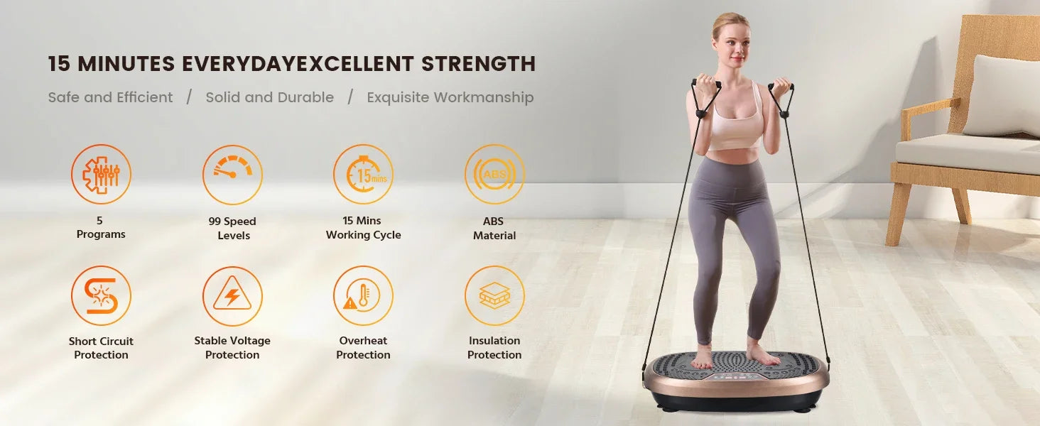 Vibration Plate Fitness Machine with Loop Bands