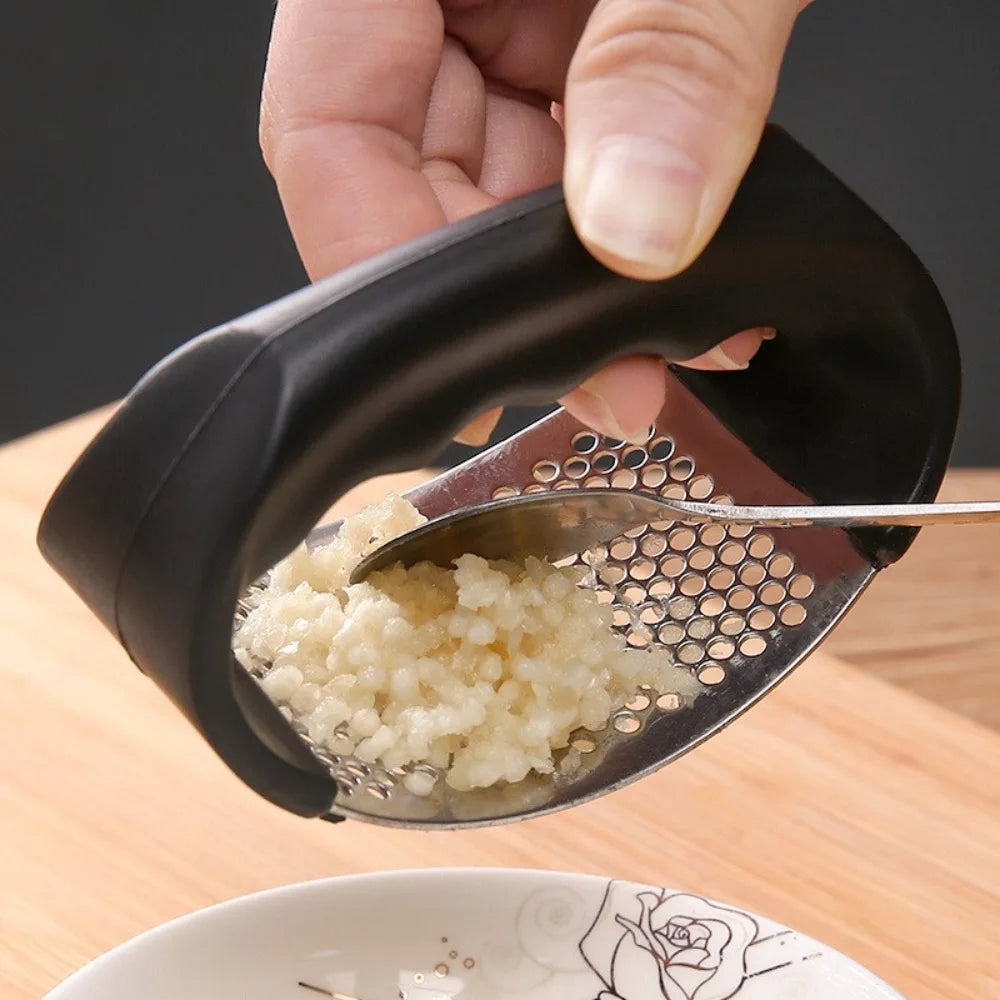 Ergonomic Stainless Steel Garlic Press