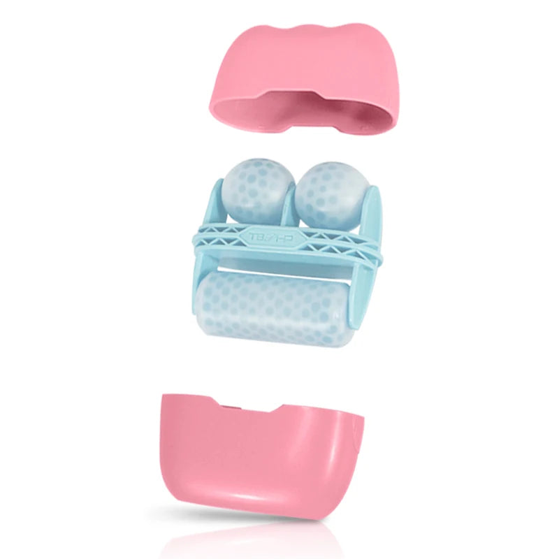 Cool Facial Eye Massage Face Ice Roller Double Roller Relieve Fatigue Pain Redness Skin Tighten Face Lift Reduce Swell Iceroller