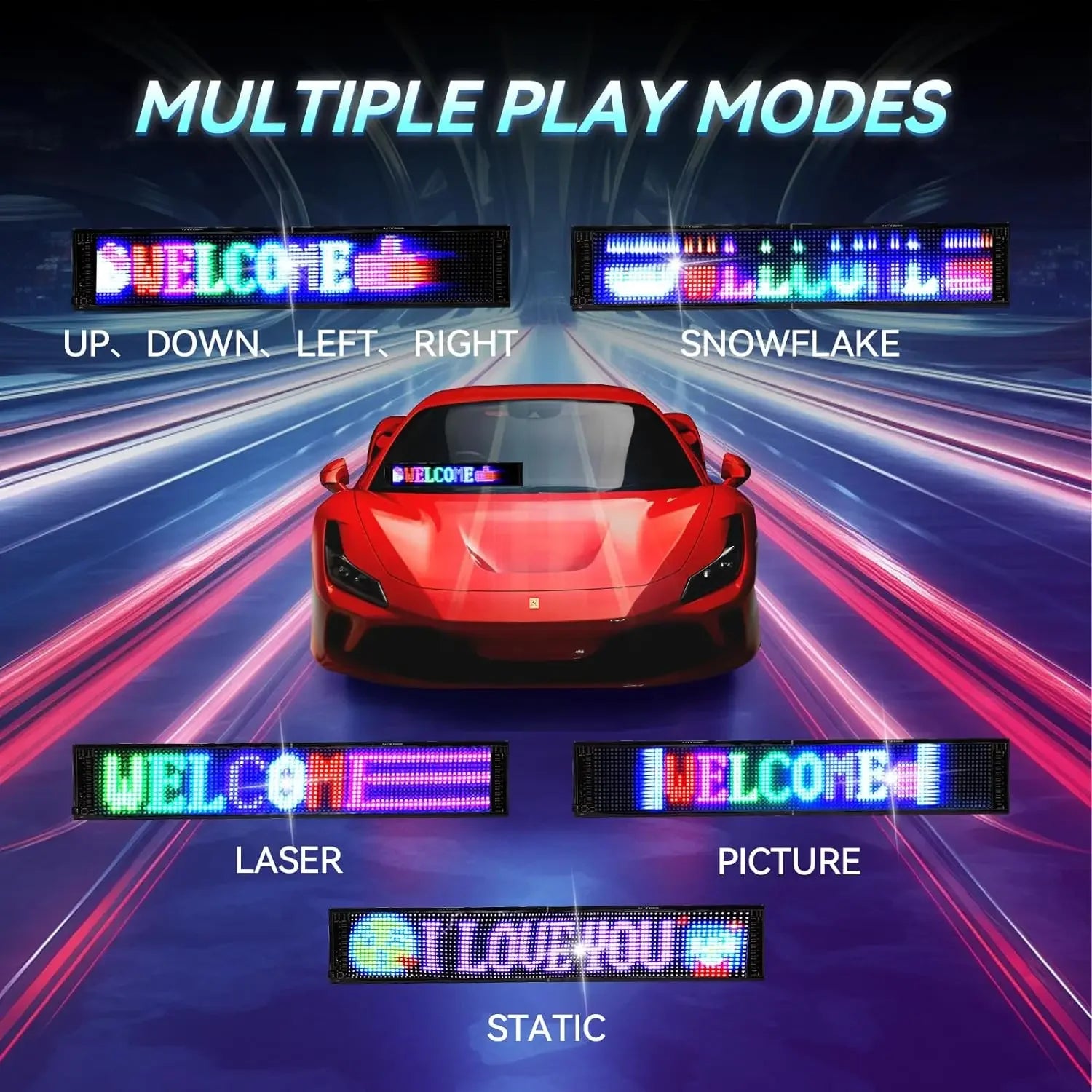 Scrolling LED Matrix Panel – Programmable Flexible Screen for Car, Shop, or Advertisement