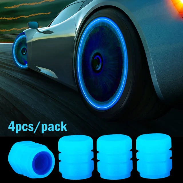 Luminous Tire Valve Caps (4-Pack)