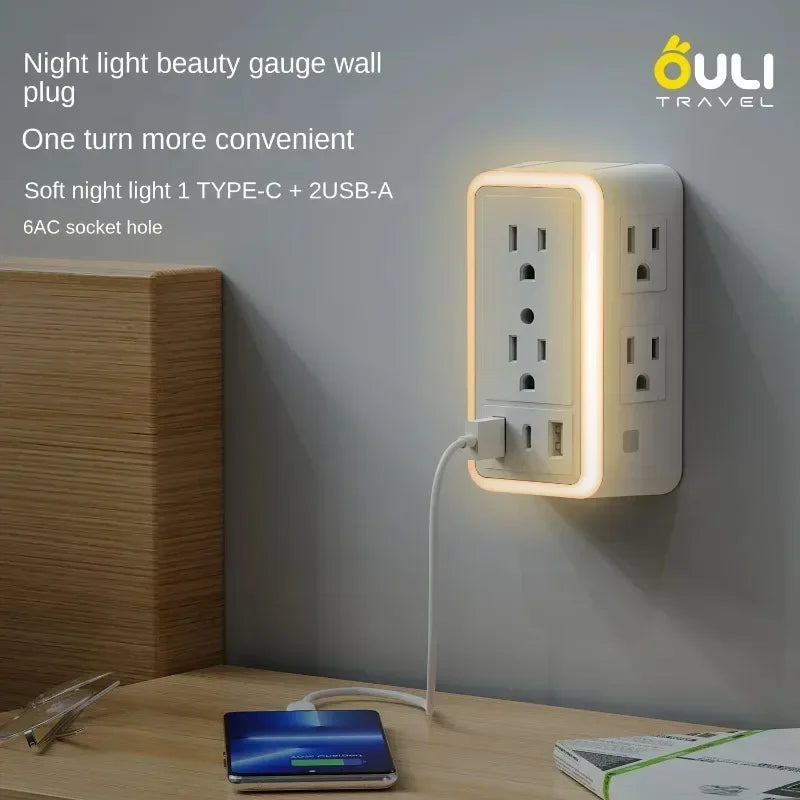 9-in-1 Surge Protector Power Strip with USB & USB-C Ports