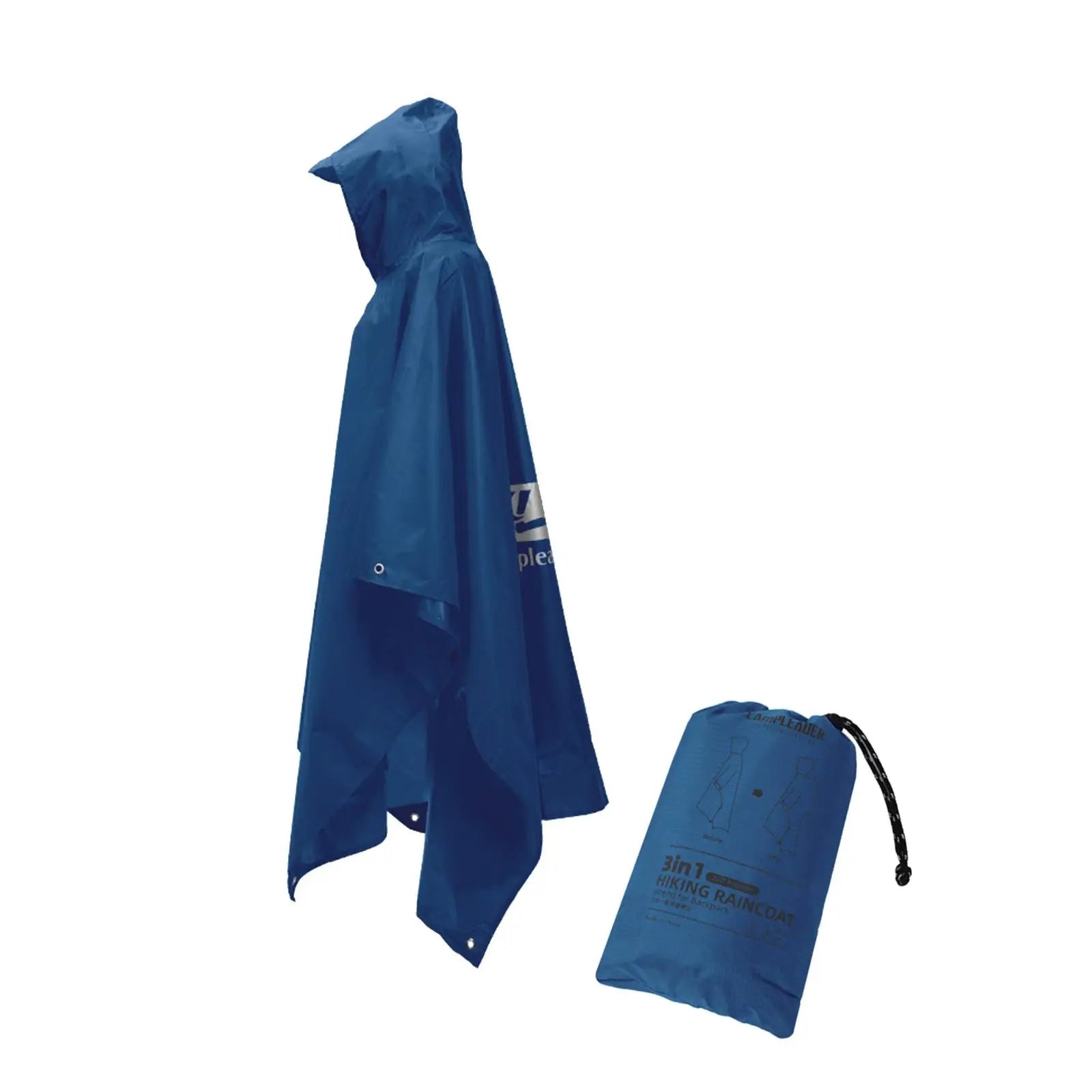 3-in-1 Waterproof Rain Poncho with Hood