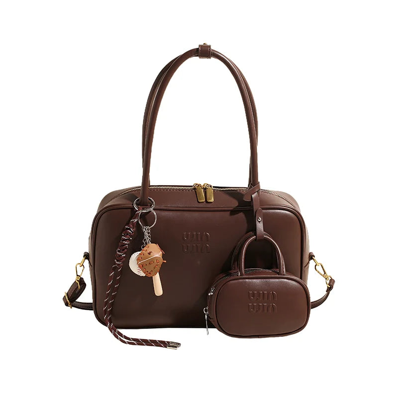 New 2025 Boston Bag For Women Large Bowling Bags Luxury Brand Design Armpit Bags Autumn/Winter Commuting Versatile Shoulder Bag
