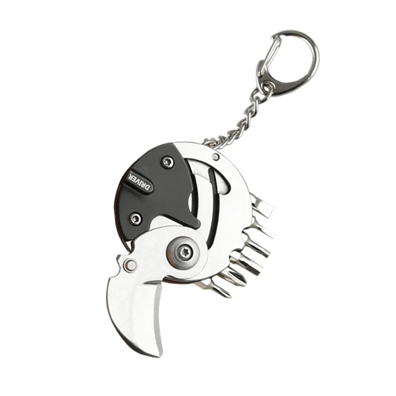 Multifunction Stainless Steel Mini Knife Keychain - Folding Pocket Tool