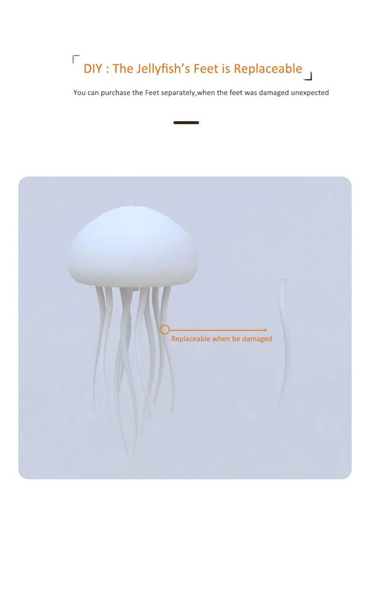 Creative Jellyfish Pendant Light – Voice-Controlled, USB Rechargeable Bedside Lamp