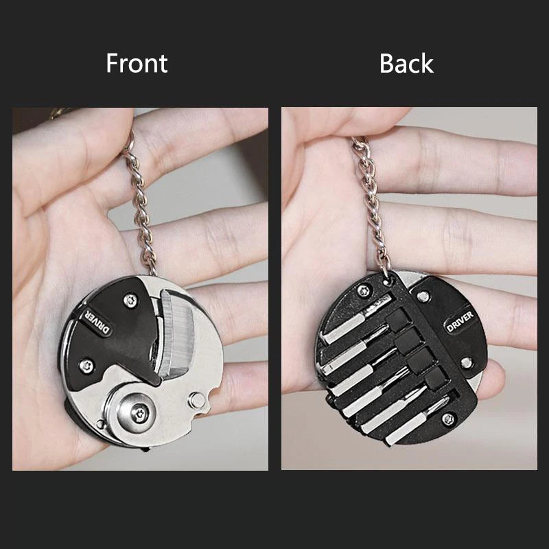 Multifunction Stainless Steel Mini Knife Keychain - Folding Pocket Tool