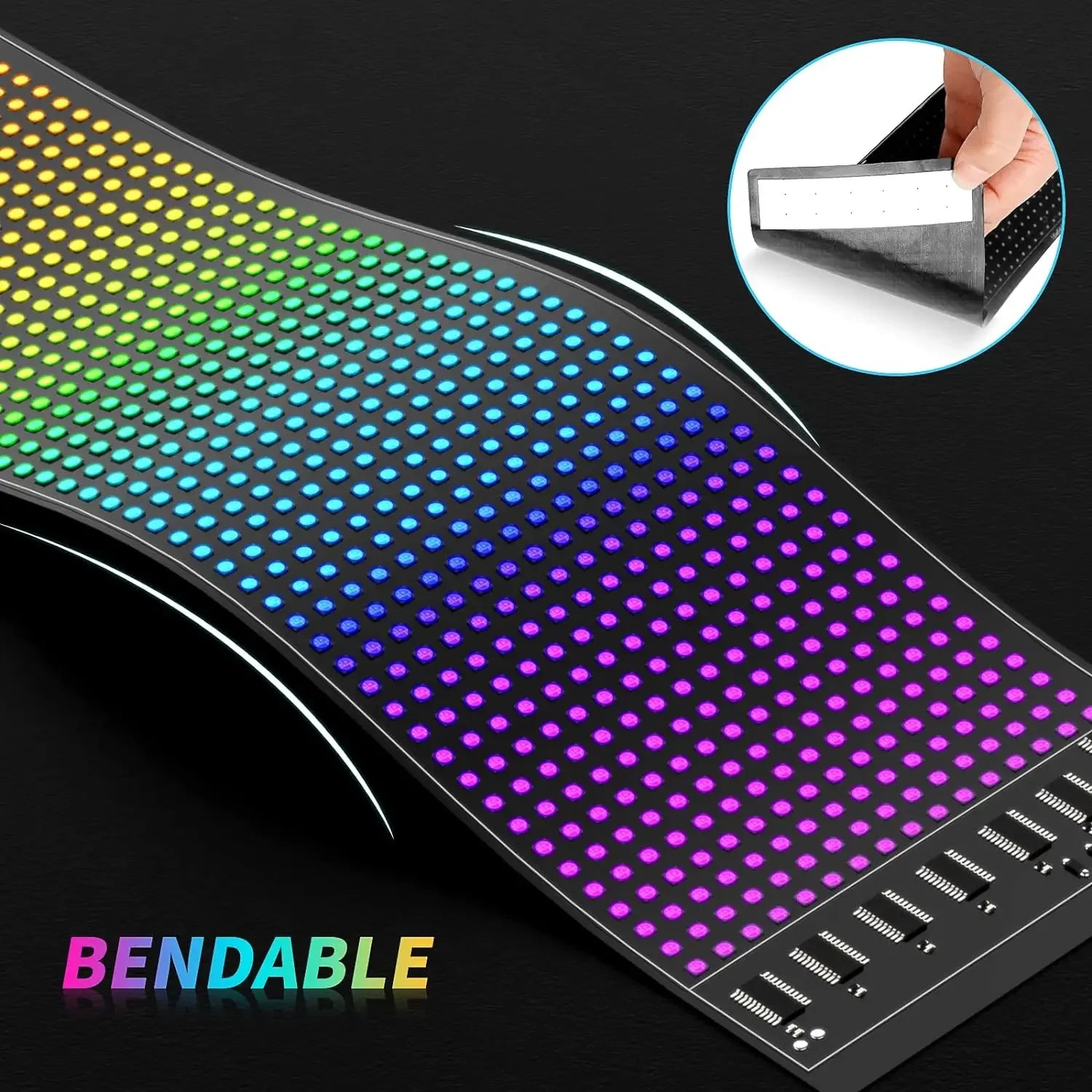 Scrolling LED Matrix Panel – Programmable Flexible Screen for Car, Shop, or Advertisement