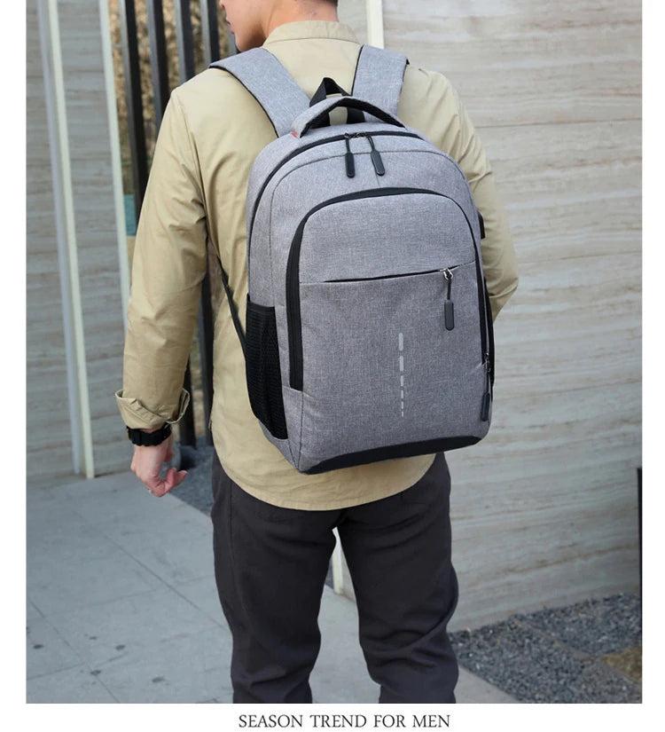Classic Men Waterproof Backpack USB Charging Casual Travel Backpack Men Large Capacity Travel Laptop Backpack School Bag