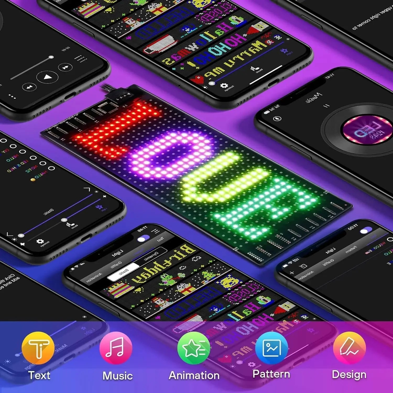 Scrolling LED Matrix Panel – Programmable Flexible Screen for Car, Shop, or Advertisement