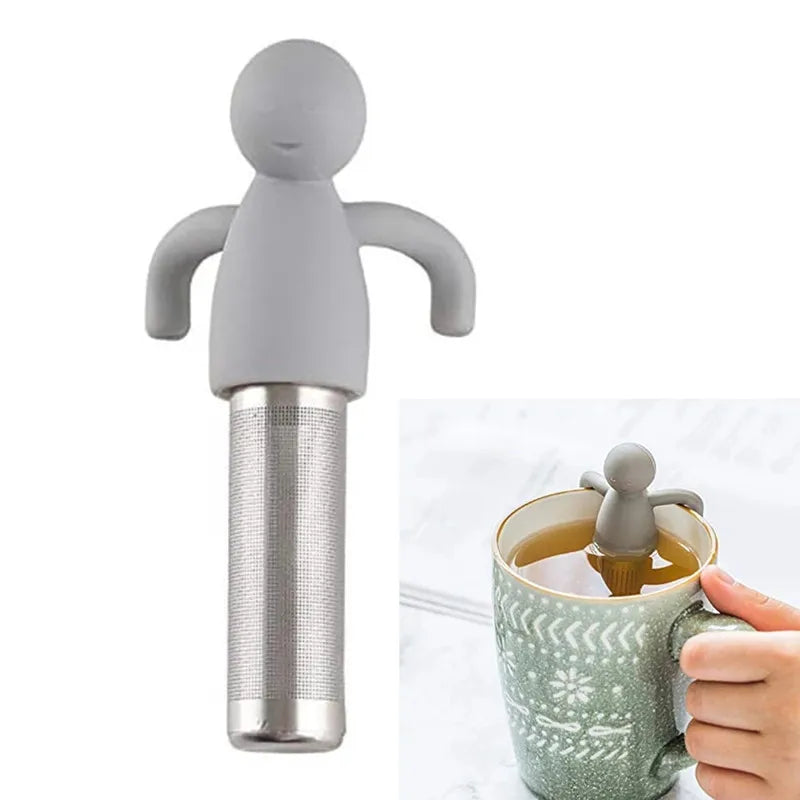 Creative Little Man-Shaped Tea Infuser with Silicone and Stainless Steel