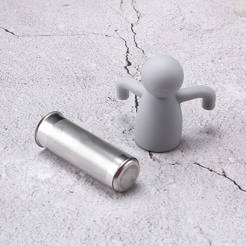 Creative Little Man-Shaped Tea Infuser with Silicone and Stainless Steel