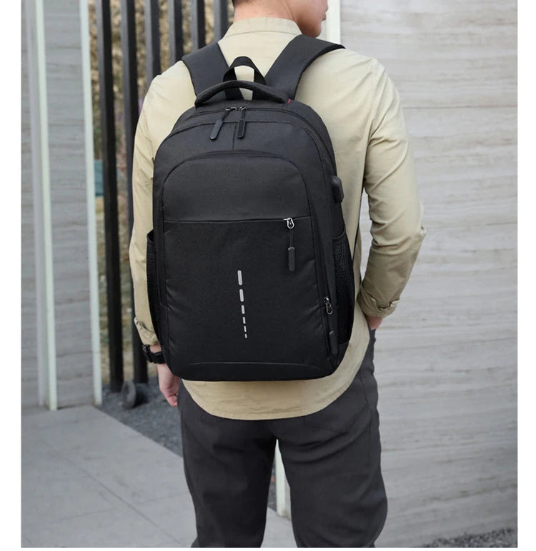 Classic Men Waterproof Backpack USB Charging Casual Travel Backpack Men Large Capacity Travel Laptop Backpack School Bag