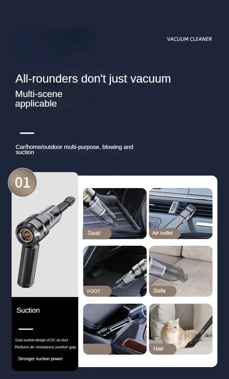 High-Power Cordless Car Vacuum Cleaner