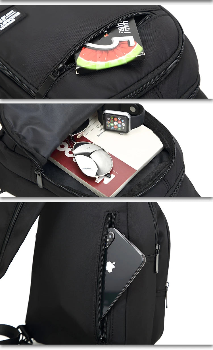 Casual Mini Men's Backpack Multifunction Lightweight Chest Bag Outdoor Backpacks Travel Small Backpack Men Chest Shoulder Bag