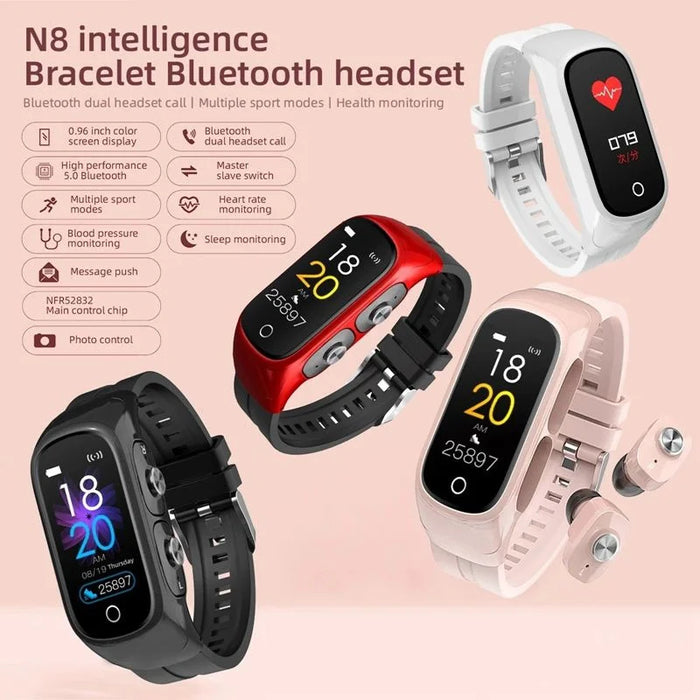 Smartwatch with Built-In Wireless Earbuds