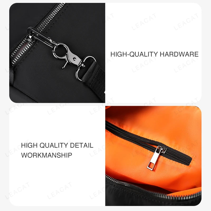 Leacat Men Gym bag Nylon waterproof Sports bag Training Tote bag large capacity Sling bag