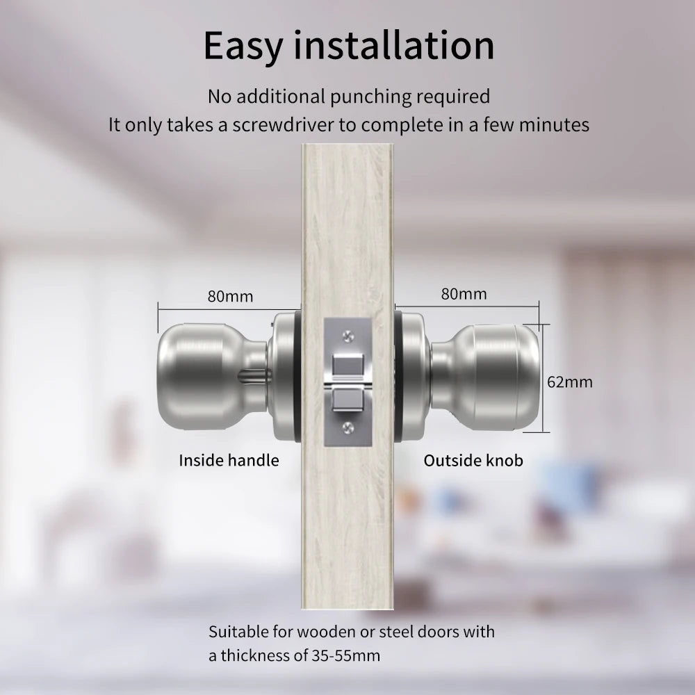 Smart Fingerprint Door Knob with Keypad