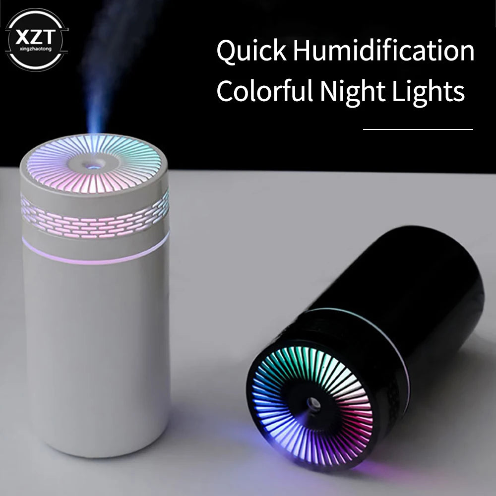 Colorful Mini Air Humidifier with LED Light - 320ML