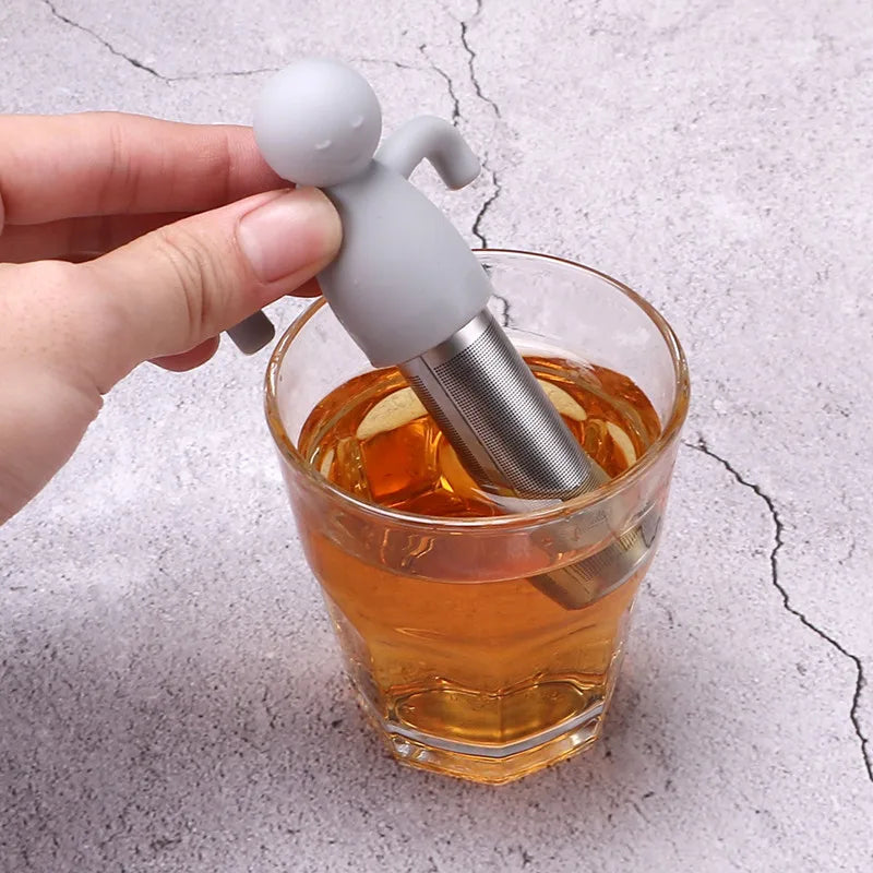 Creative Little Man-Shaped Tea Infuser with Silicone and Stainless Steel