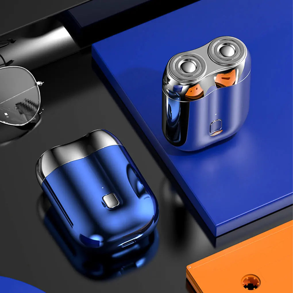 Mini Portable Double Head Electric Shaver Magnetic Suction Head Rechargeable Type-C Rapid Charging IPX7 waterproof