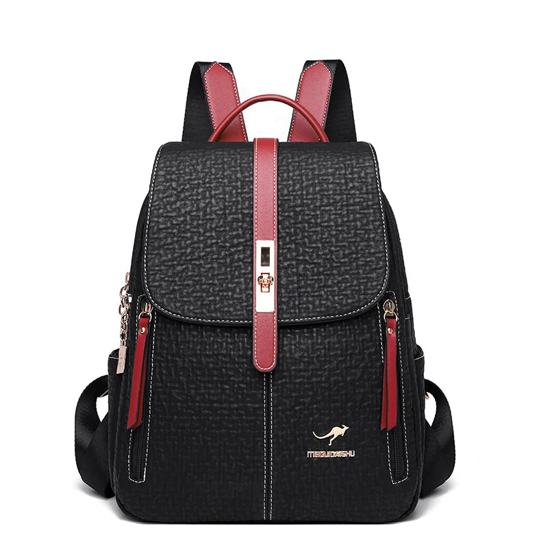 Fashion Backpacks Female High Quality Leather Bagpack for Women Rucksacks Large Capacity School Bag Ladies Travel Bags Mochilas