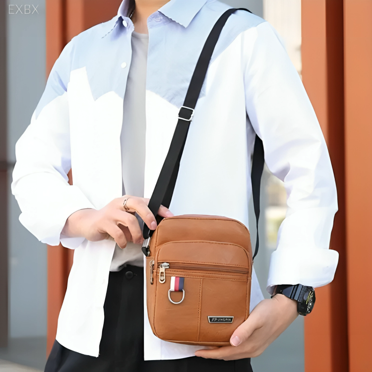 Men's Shoulder Bag Vintage Messenger Bag Leather Men Handbag PU Leather Crossbody Bags for Men