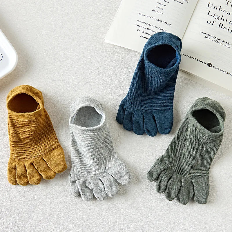 Breathable Five-Toe No-Show Socks