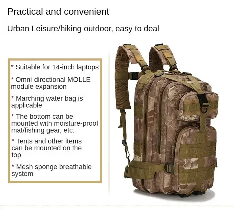 Outdoor Backpacks Tactical Sports Camping Hiking Trekking Fishing Hunting Bags Outdoor Hiking Bag