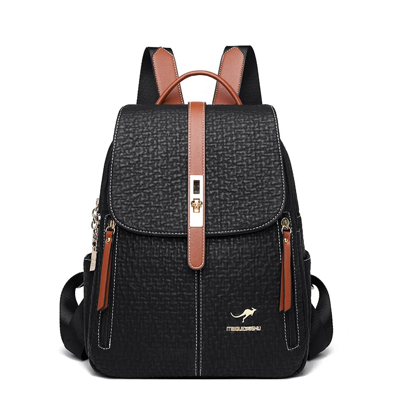 Fashion Backpacks Female High Quality Leather Bagpack for Women Rucksacks Large Capacity School Bag Ladies Travel Bags Mochilas